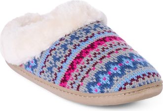 Minnetonka Dina Faux Fur Lined Slipper in Blue Multi at Nordstrom, Size X-Large