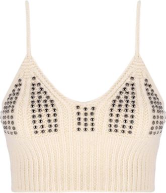 Laneus Top in maglia con decorazione - Toni neutri