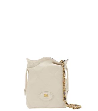 Burberry Beige Horseshoe Reversible Micro Bucket Bag