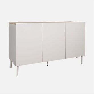 Sweeek Credenza in metallo e decorazione in legno 3 ante, 120cm