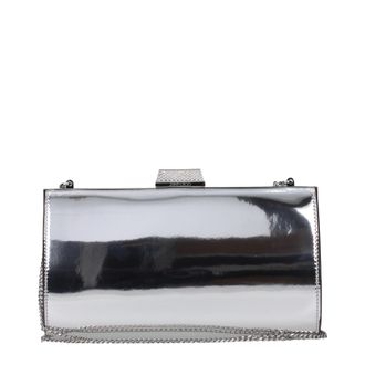 Jimmy Choo London Zahra Damen-Clutch aus silbernem Leder