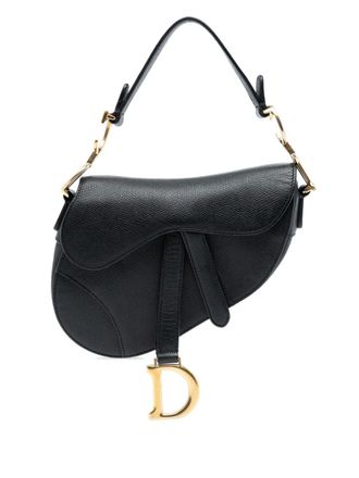 Dior Borsa a tracolla Saddle mini in pelle di vitello pieno fiore 2018 - Nero