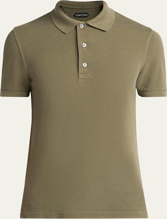 Tom Ford Mens Lyocell Pique Polo Shirt