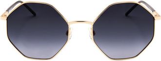 Moschino Ladies Gold Tone Round Sunglasses MOL029/S 0000/9O 56