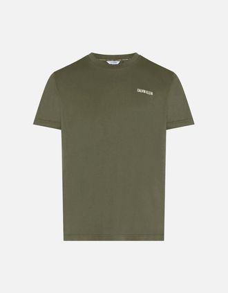 Calvin Klein Mens Calvin Klein Crew Neck T-Shirt, Burnt Olive - Tan - Size: 42