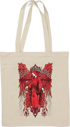 Generic My Religion Red Angel Wing Art Natural Cotton Tote Bag White