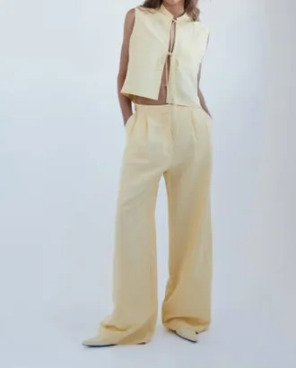 Matin Tailored Wide Leg Pants In Butter