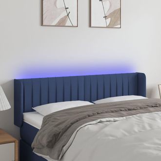 vidaXL Cabecero Con Led De Tela Azul 147x16x78/88 Cm Vidaxl