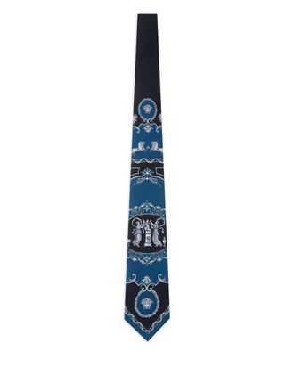 Versace printed silk tie - men - Silk - One Size - Blue