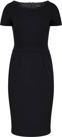 M&oacute;veis Conquista Womens Fitted Black Cap Sleeve Dress Punto - Size EU 40 (Womens)