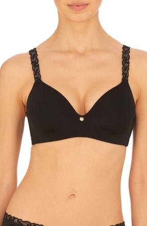 Natori Pure Luxe Wireless T-Shirt Bra in Black at Nordstrom, Size 38Ddd