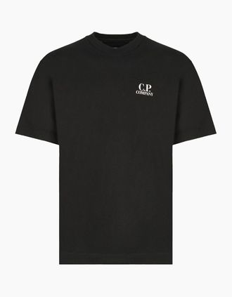 C.P. Company Mens 30/1 BRITISH SAILOR LOGO T SHIRT - Black - Size: 44