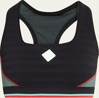 Casablanca Check Jacquard Seamless Sports Bra