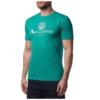 Aquascutum Heren Bordeaux Groot Logo T-Shirt (Levendig Groen)