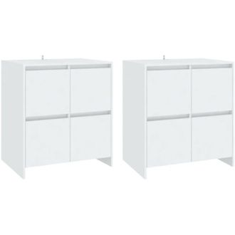 vidaXL Vidaxl - Aparadores 2 Unidades Madera Contrachapada Blanco 70x41x75 Cm