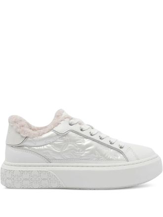 Pinko White Yoko 21 Calf Leather Low-Top Trainers