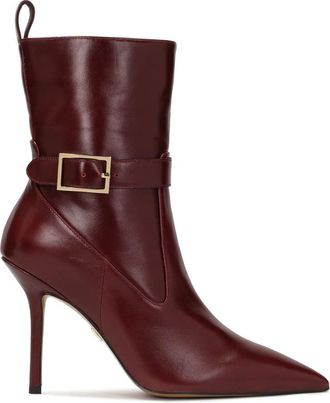 Kazar Maroon laarzen met puntige tenen - Dames - Laarzen met Hak - Bruin - 36 EU - Leer - Schoenen
