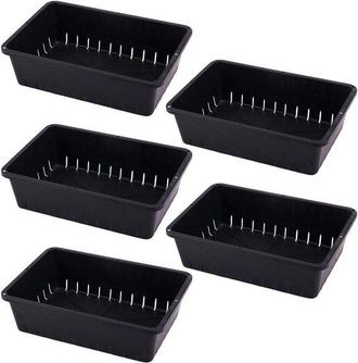 No Brand Juego De Bandejas Para Semilleros - Bandejas Para Semilleros - Cultivo De Pl&aacute;ntulas - Con Orificios De Drenaje - 5 Piezas - Negro