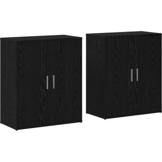 vidaXL Highboard 2 pcs Black oak 60 x 31 x 70 cm Engineered wood Vidaxl