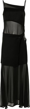 Proenza Schouler Dani maxi dress - women - Wool/Polyester/Leather/Polyamide - 2 - Black