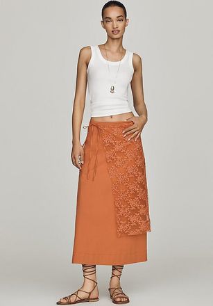 Mare Mare Lace Overlay Midi Skirt