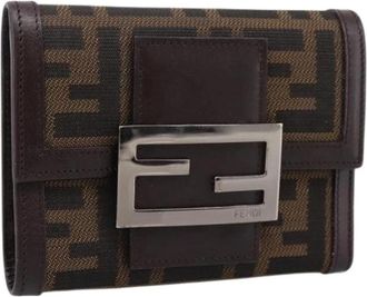 Fendi Pre-owned Trifold Portemonnee - Dames - Vintage Accessoires - Bruin - ONE Size - Leer - Vintage