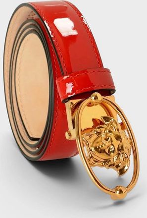 Versace Womens Belt Patent Leather Medusa Gold Red - Size: 75CM