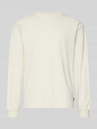 Woodbird Longsleeve mit Label-Stitching Modell Baine in Offwhite, Gr&ouml;&szlig;e XXL