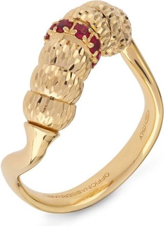 Officina Bernardi 18kt yellow gold Enigma ruby ring - women - Ruby/18kt Yellow Gold - 9