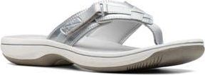Clarks Breeze Sea Thong Sandal in Silver Synthetic at Nordstrom Rack, Size 10