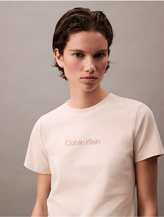 Calvin Klein Jeans Calvin Klein Womens Standard Logo Graphic Slim T-Shirt - White - XS