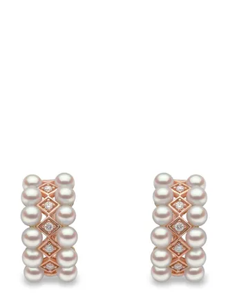 Yoko London 18kt ros&eacute;gouden oorbellen - Roze