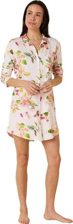 The Cats Pajamas Pima Knit Night Shirt Floral in Carolina at Nordstrom, Size X-Large