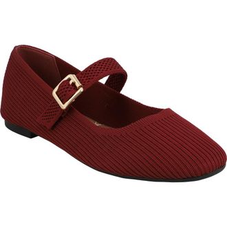Mia Brita-C Knit Mary Jane Flat in Burgundy at Nordstrom, Size 6.5