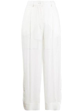 Pucci high-rise sheer trousers - women - Silk - 38 - White