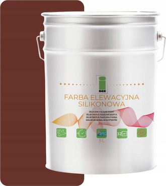 OEM Pintura De Silicona Marr&oacute;n Para Fachadas Exteriores 8012 5l + Antialgas