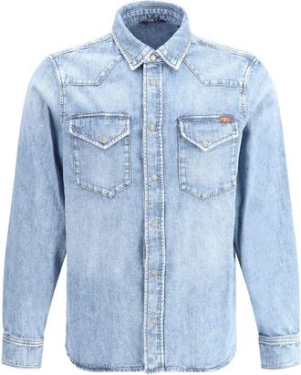 7 For All Mankind flap-pocket denim shirt - Blue