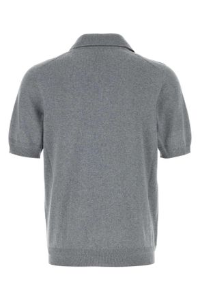 Alexander McQueen Greyivory Exterior: Wool Polo T-shirts And Polos