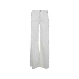Blumarine Wide Jeans, female, White, Size: XS Wide Leg Five Pockets Jeans