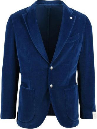 L.B.M. 1911 Giacca in velluto - Heren - Blazers - Blauw - 2XL - Katoen - Jassen