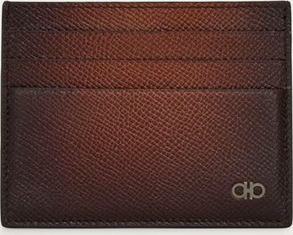 Ferragamo Men Gancini credit card holder Brown