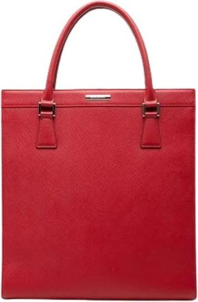 Burberry Pre-owned Vintage Tote Bag - Dames - Vintage Shopper - Rood - ONE Size - Leer - Vintage