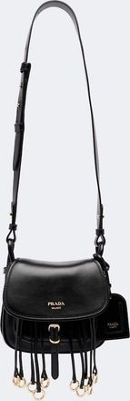Prada Borsa a spalla Mini in pelle con frange