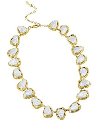 Savvy Cie Jewels 18K Plated 17-18Mm Pearl Link Necklace