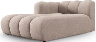 BLOOMINGLOFT Design Chaiselongue Lupine mit Armlehne links - Chenille-Bezug