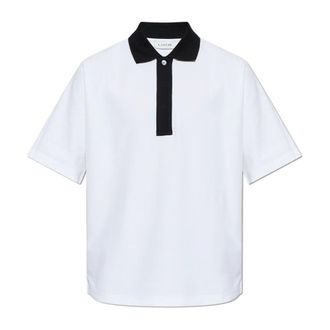Lanvin Polo Shirts, male, White, Size: XL Cotton Piqu&eacute; Polo Shirt