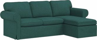 vidaXL Sof&aacute; Verde Oscuro 215 X 138 X 80 Cm Tela Vidaxl