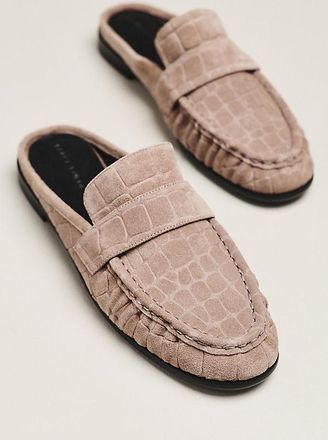 Black Suede Studio Gabby Loafer Mules