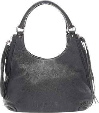 Chanel Pre-owned Logo Leren Handtas - Dames - Vintage Schoudertas - Zwart - ONE Size - Leer - Vintage