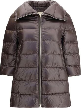 Herno Gewatteerde Midi Donsjas - Dames - Winterjassen - Bruin - S - Polyester - Jassen